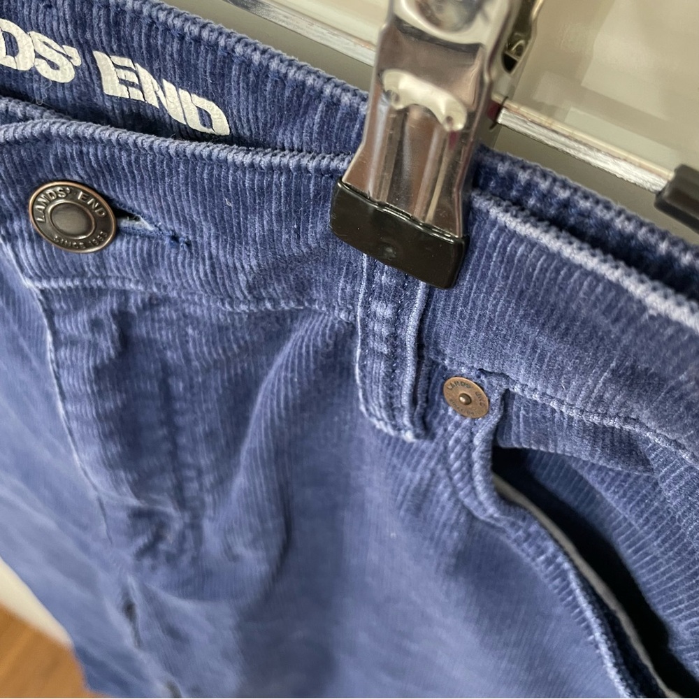 Lands' End Women’s Blue Corduroy Mid Rise Straight-Leg Pants, size 10 - Picture 6 of 14